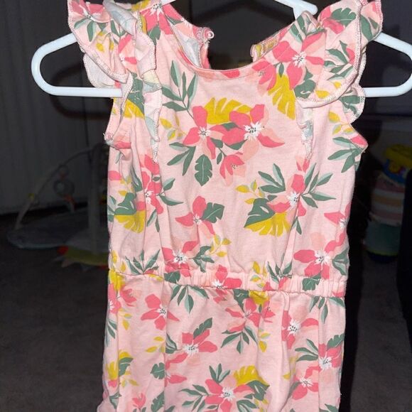 Carters 6M Just One you Link tropical floral print romper w snaps NWOT - Picture 1 of 5